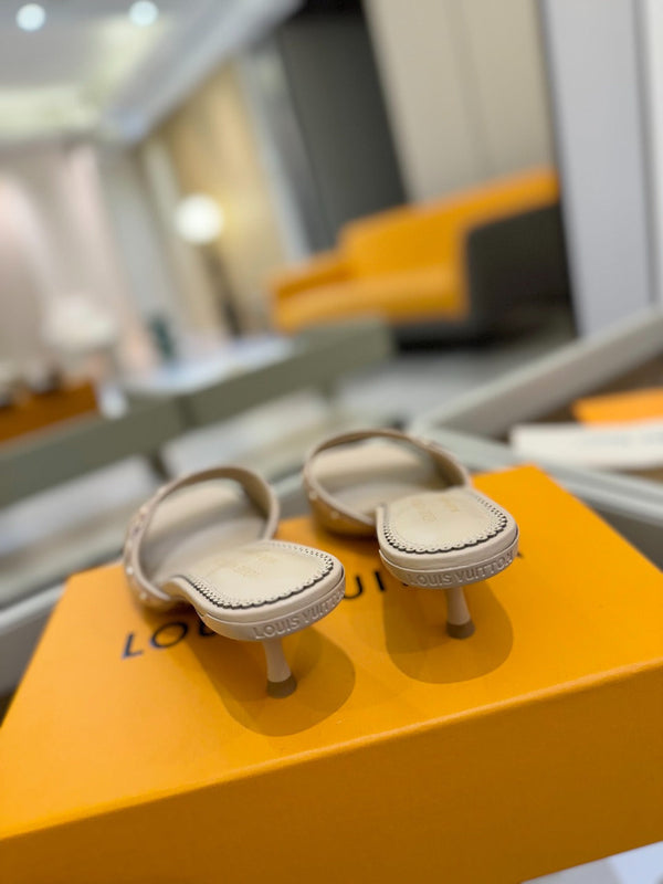 LV x TM 6AM Mule 4cm Beige Sheepskin 241217