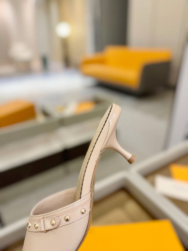 LV x TM 6AM Mule 4cm Beige Sheepskin 241217