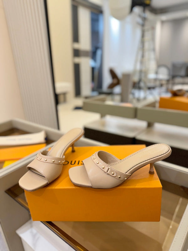 LV x TM 6AM Mule 4cm Beige Sheepskin 241217