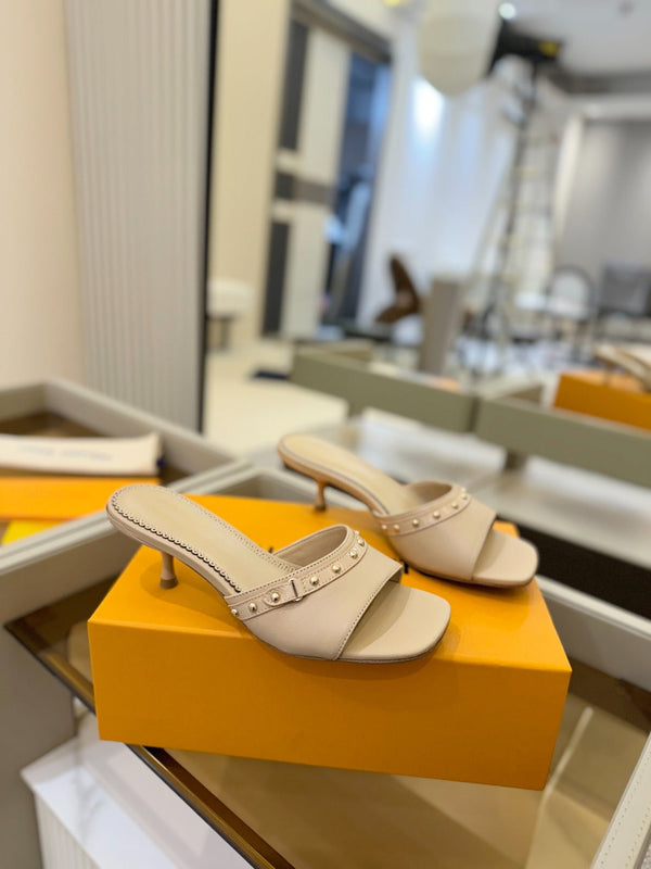 LV x TM 6AM Mule 4cm Beige Sheepskin 241217