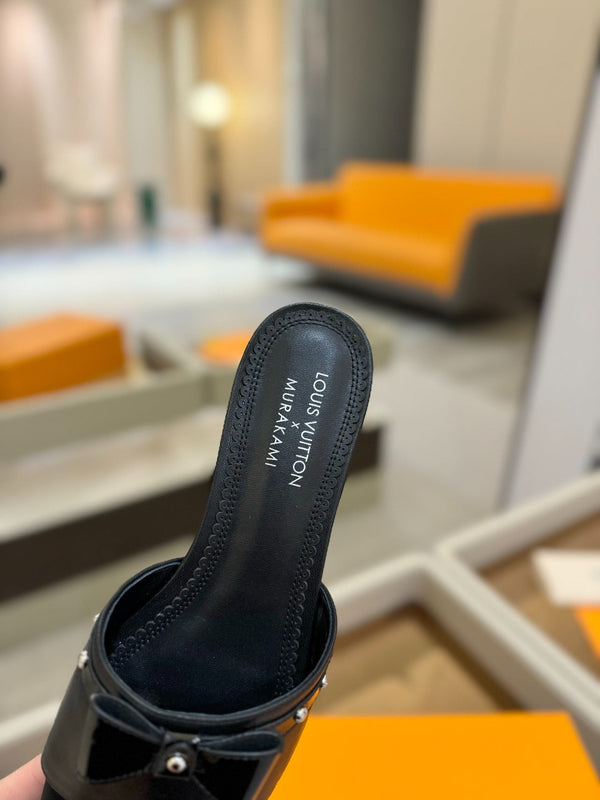 LV x TM 6AM Flat Mule Black Sheepskin 241219