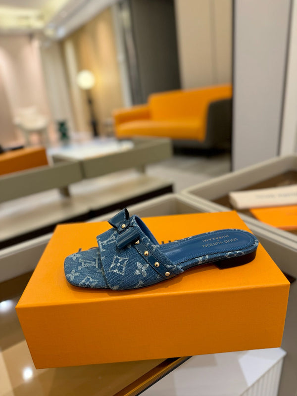 LV x TM 6AM Flat Mule Blue Denim 241224