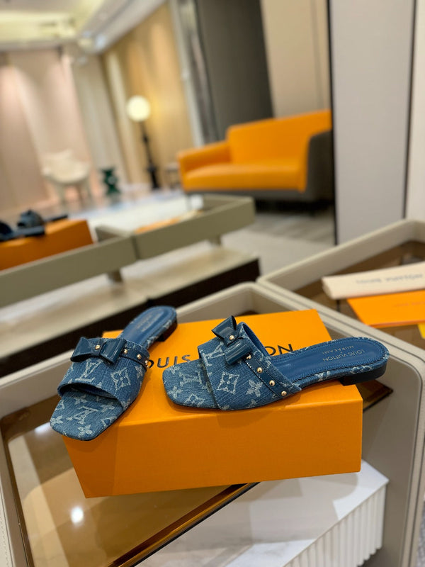 LV x TM 6AM Flat Mule Blue Denim 241224