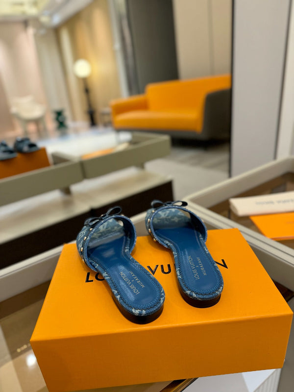 LV x TM 6AM Flat Mule Blue Denim 241224