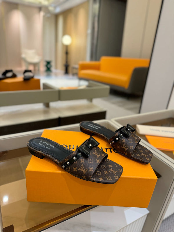 LV x TM 6AM Flat Mule Brown Monogram coated canvas 241223