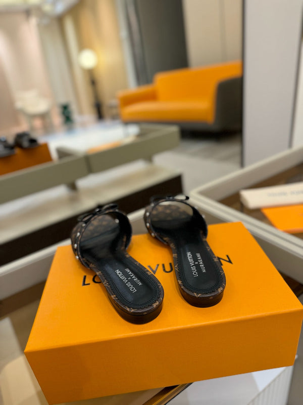 LV x TM 6AM Flat Mule Brown Monogram coated canvas 241223