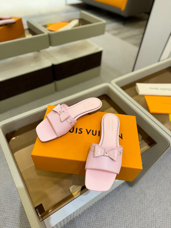 LV x TM 6AM Flat Mule Pink Sheepskin 241220