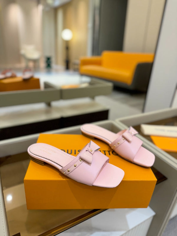 LV x TM 6AM Flat Mule Pink Sheepskin 241220