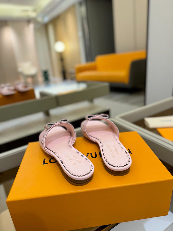 LV x TM 6AM Flat Mule Pink Sheepskin 241220