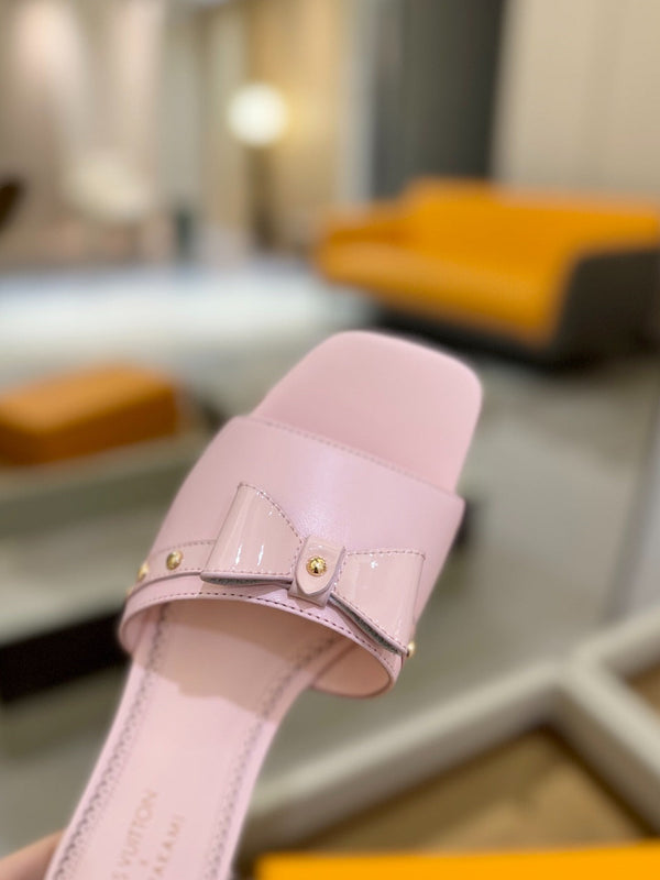 LV x TM 6AM Flat Mule Pink Sheepskin 241220