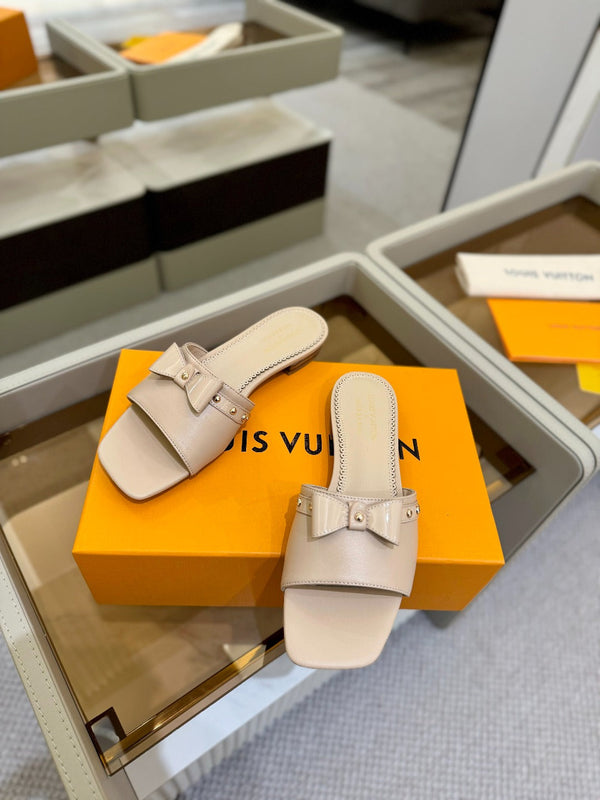 LV x TM 6AM Flat Mule Beige Sheepskin 241222