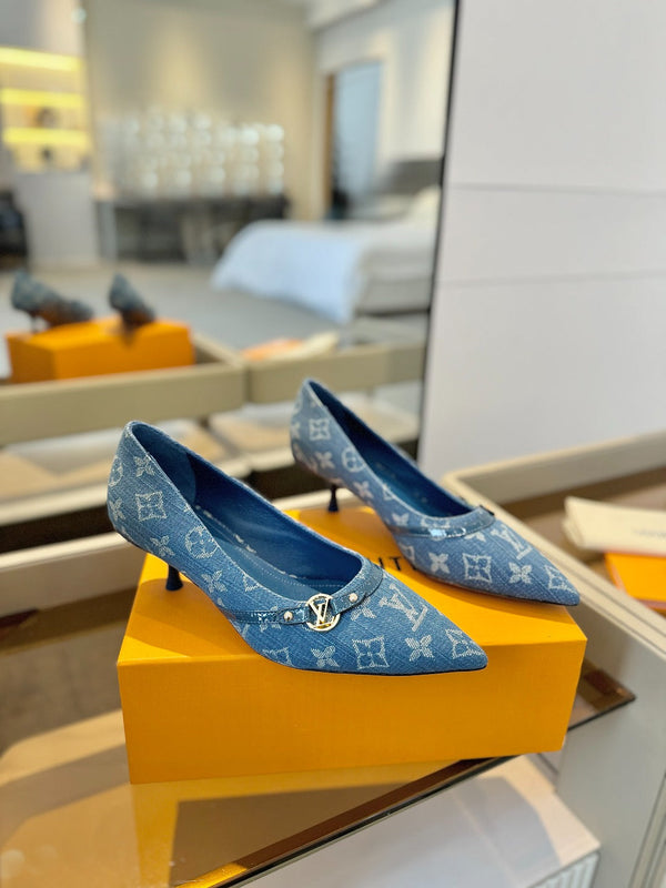 6AM 5,5 cm Décolleté in denim blu 241205