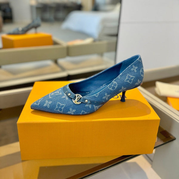 6AM 5,5 cm Décolleté in denim blu 241205