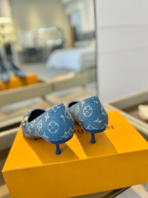 6AM 5,5 cm Décolleté in denim blu 241205