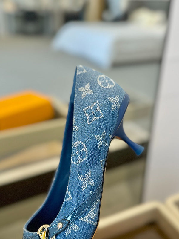 6AM 5,5 cm Décolleté in denim blu 241205