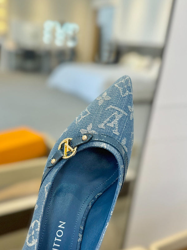 6AM 5,5 cm Décolleté in denim blu 241205