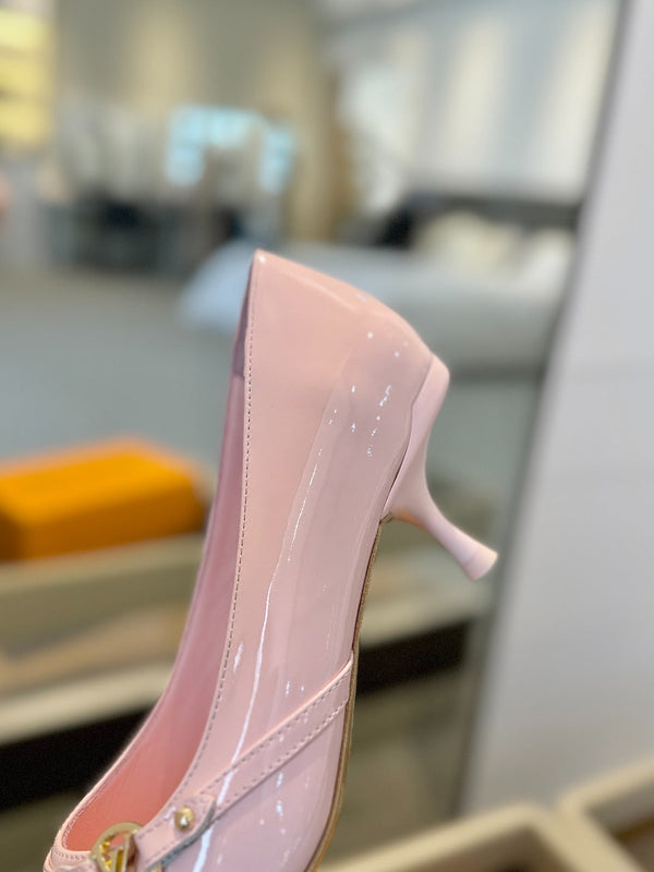 6AM 5.5cm Pink Patent Leather Pumps 241208