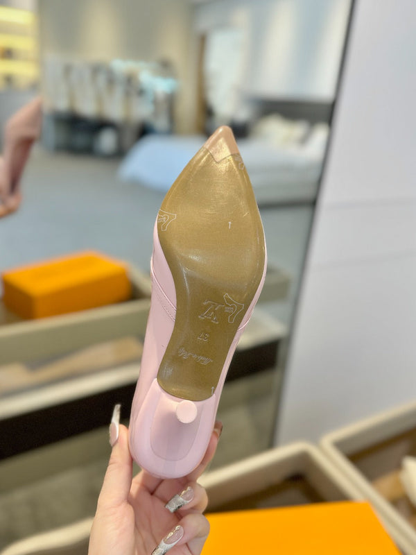 6AM 5.5cm Pink Patent Leather Pumps 241208