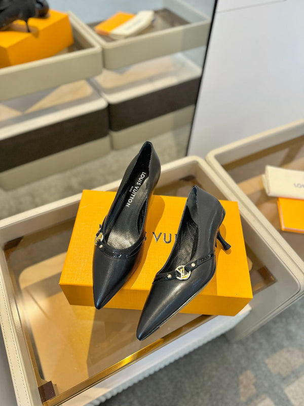 6AM 5.5cm Décolleté in pelle nera 241210