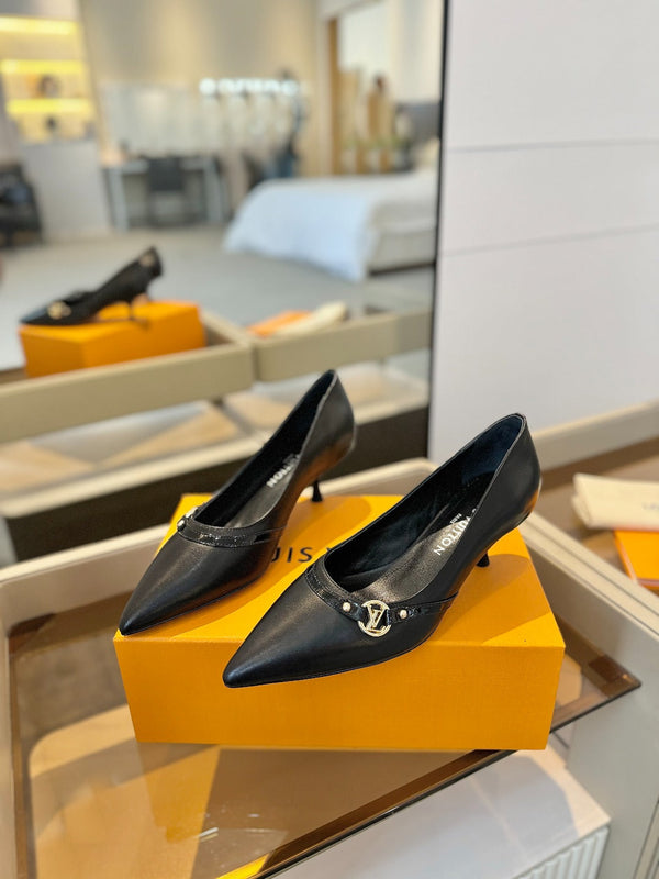 6AM 5.5cm Décolleté in pelle nera 241210