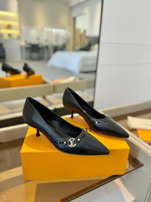 6AM 5.5cm Décolleté in pelle nera 241210