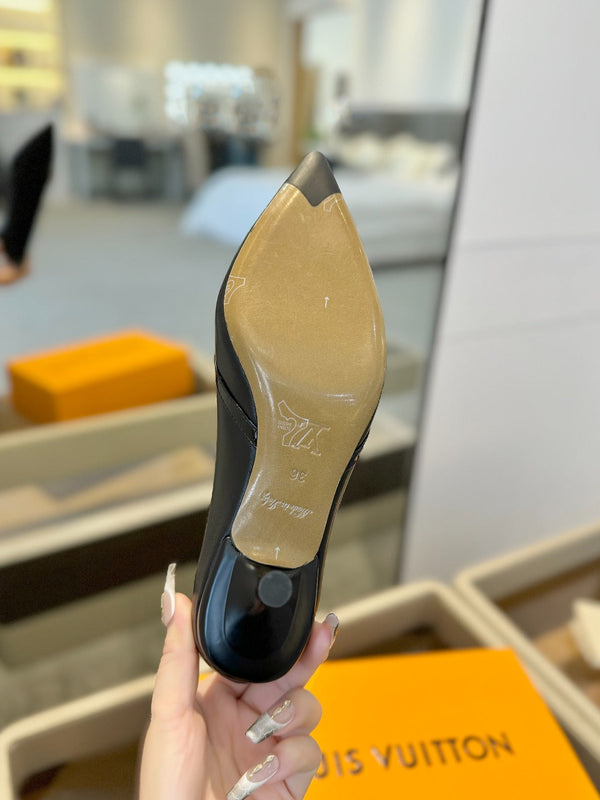 6AM 5.5cm Décolleté in pelle nera 241210