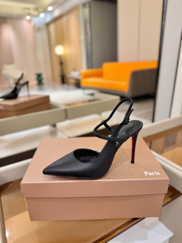 CL Jenlove Slingback 10.5cm Black Leather 635814