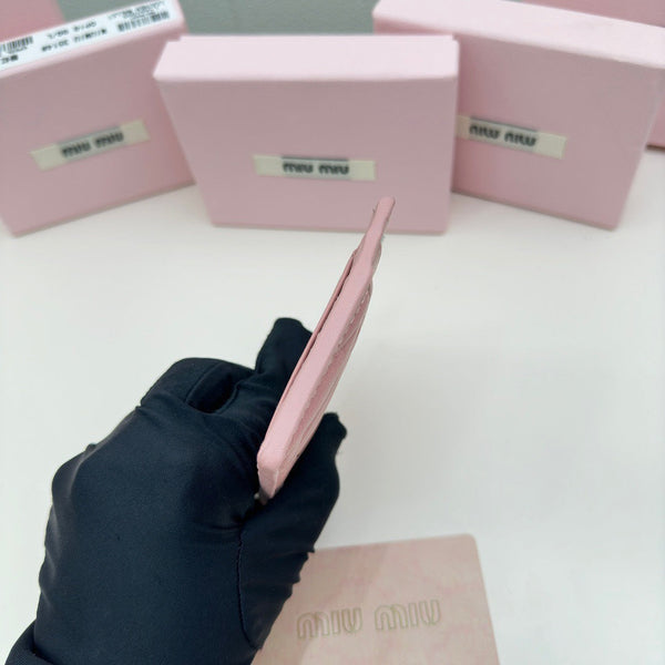 PORTA CARTE PICCOLO 10 IN PELLE DI AGNELLO ROSA SCURO