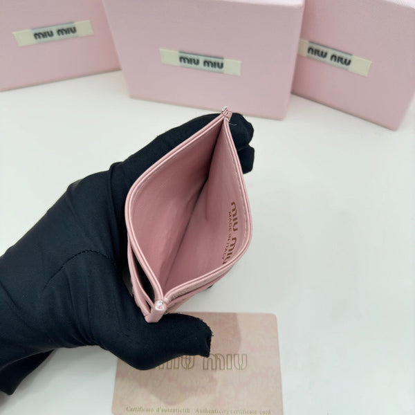 PORTA CARTE PICCOLO 10 IN PELLE DI AGNELLO ROSA SCURO