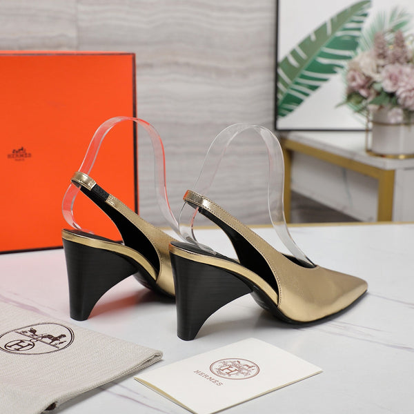 HM Classic High-Heeled Slingback 70mm Golden Sheepskin 547639