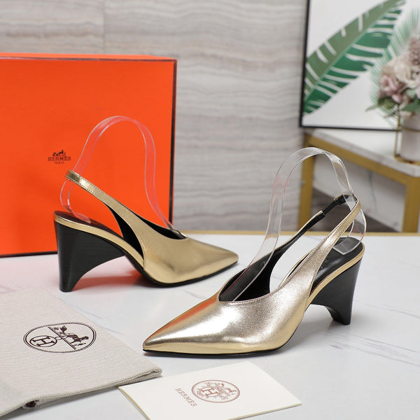 HM Classic High-Heeled Slingback 70mm Golden Sheepskin 547639