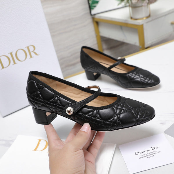 CD Ballet Pump 40mm In Black Quilted Calfskin 995268