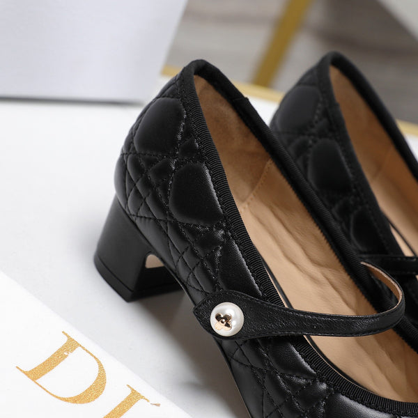 CD Ballet Pump 40mm In Black Quilted Calfskin 995268