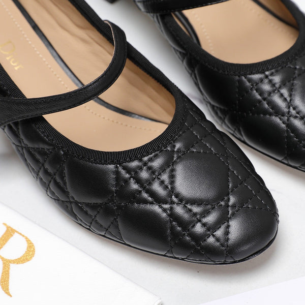 CD Ballet Pump 40mm In Black Quilted Calfskin 995268