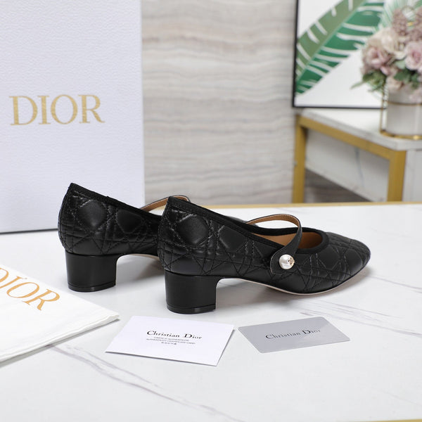 CD Ballet Pump 40mm In Black Quilted Calfskin 995268