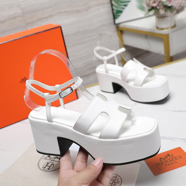 HM Jam 70 sandal In White Calfskin 120303