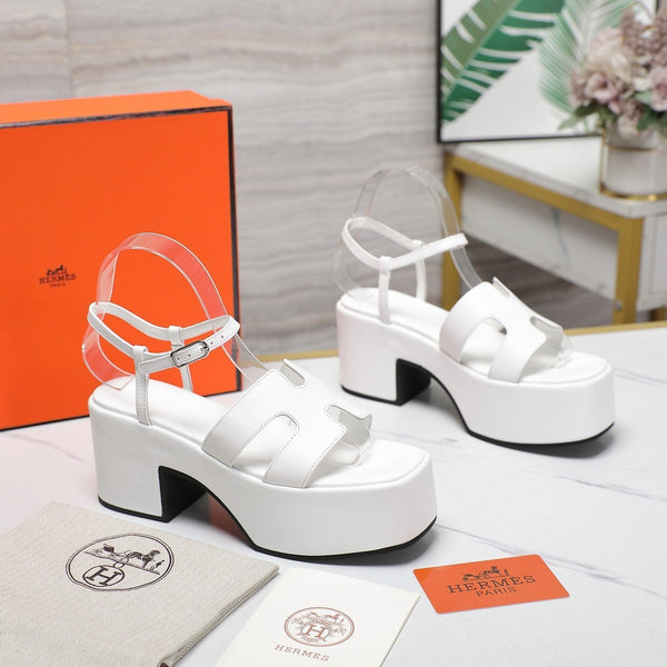 HM Jam 70 sandal In White Calfskin 120303