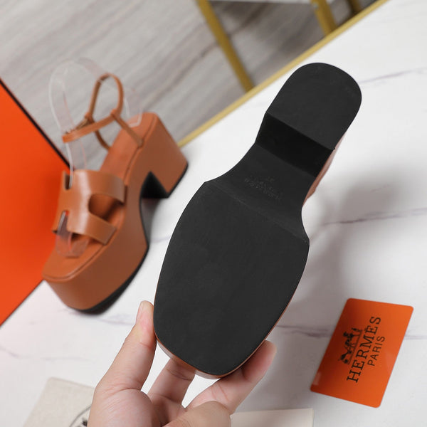 HM Jam 70 sandal In Brown Calfskin 120301