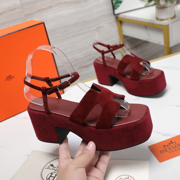 HM Jam 70 sandal In Burgundy Suede 120315