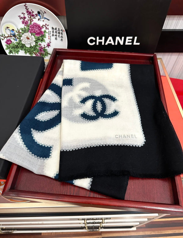 CC 25 Nouvelle Écharpe Design 200 CM En Cachemire Blanc Noir Bleu 292965