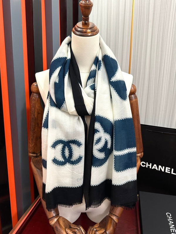 CC 25 Nouvelle Écharpe Design 200 CM En Cachemire Blanc Noir Bleu 292965