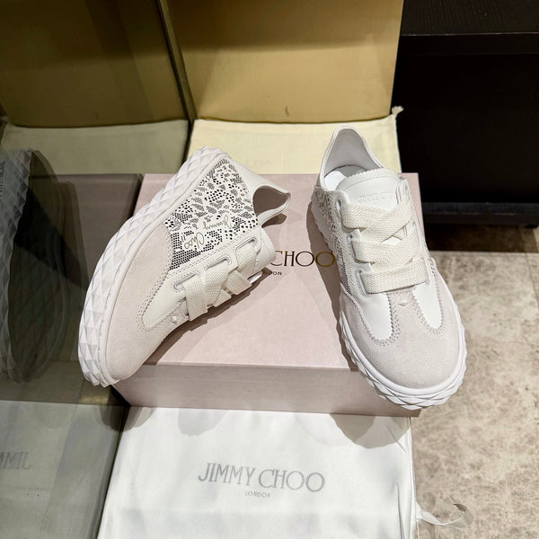 Jimmy Diamond Light Flex Sneaker White Light Grey Suede Leather 715046