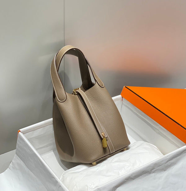 picotin lock etoupe togo leather gold hardware