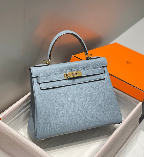 HM KELLY 28CM GRIGIO TOGO ORO HARDWARE