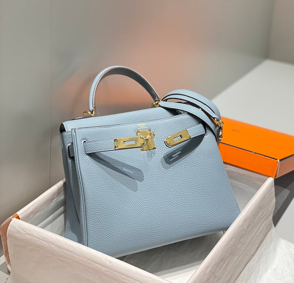 HM KELLY 28CM GRIGIO TOGO ORO HARDWARE