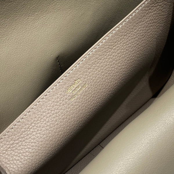 HALZAN 25 HANDLE BAG IN COFFEE BROWN GRAINED CALFSKIN