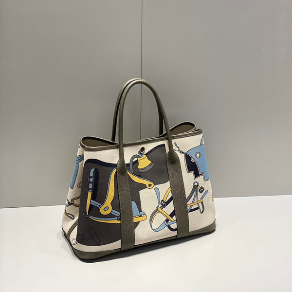 HM Garden Party 36 Multicolor Canvas e Pelle di Vitello Negonda 243389