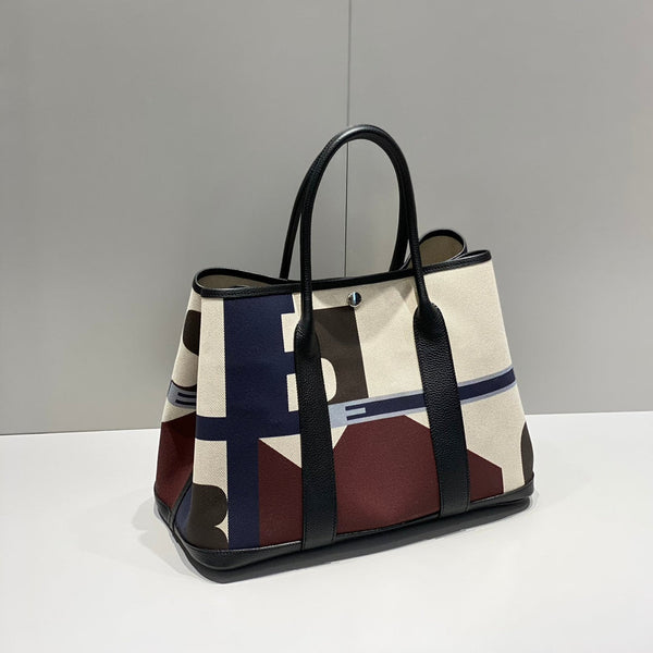 HM Garden Party 36 Bleu Indigo Canvas e Negonda Calfskin 243412