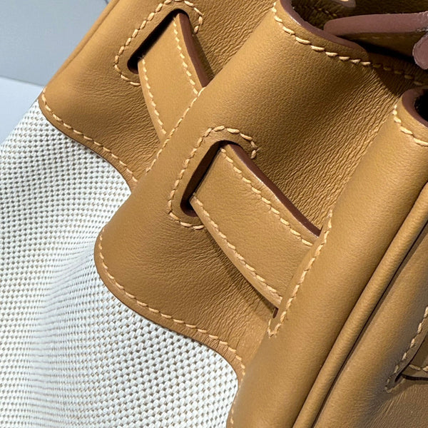 HM Birkin 30 Milkshake White mix Medium Canvas with Swift Leather Silver Hardware 237304