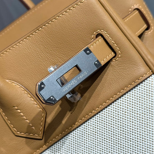 HM Birkin 30 Milkshake White mix Medium Canvas with Swift Leather Silver Hardware 237304